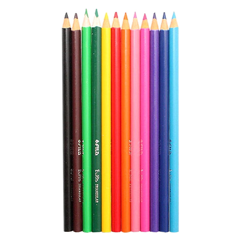 Giotto Elios-Tri Assorted Long Wood Free Colouring Pencils Pack of 18