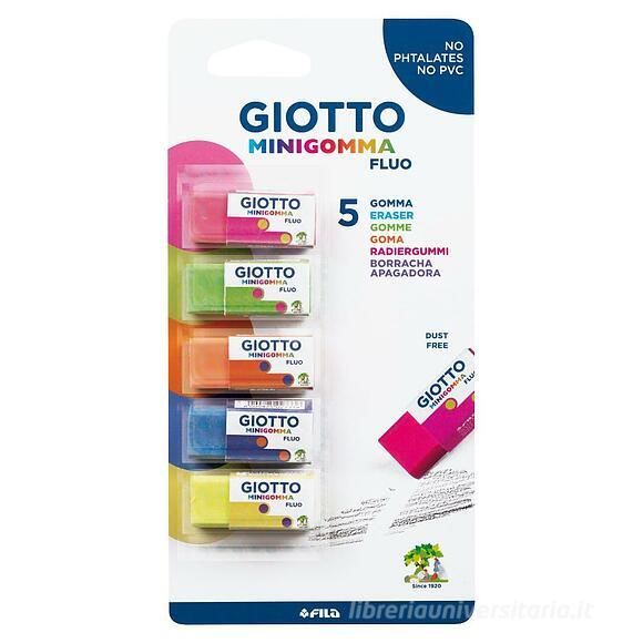 Giotto Minigomma Assorted Fluo Erasers Set of 5