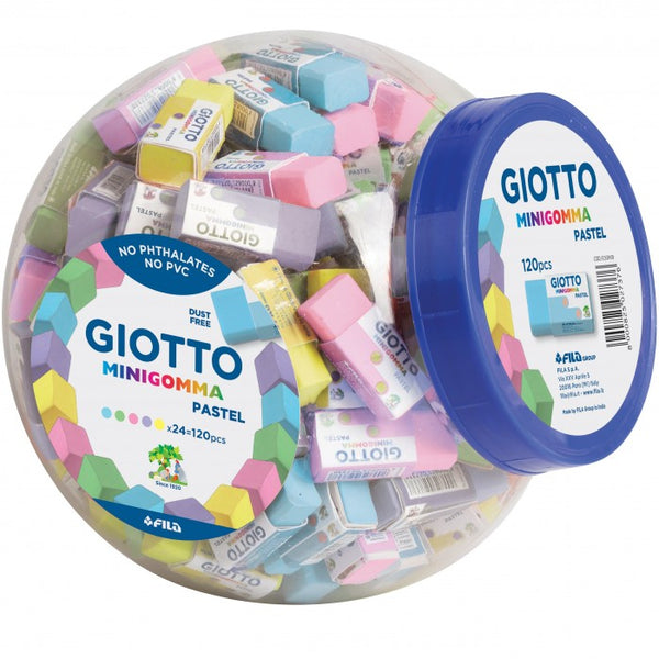 Giotto Minigomma Assorted Pastel Erasers Tub of 120