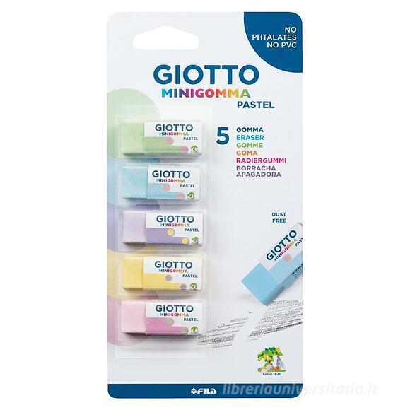 Giotto Minigomma Assorted Pastel Erasers Set of 5