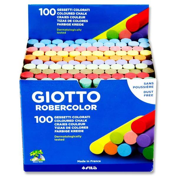 Giotto Robercolor Assorted Coloured Chalk Box of 100