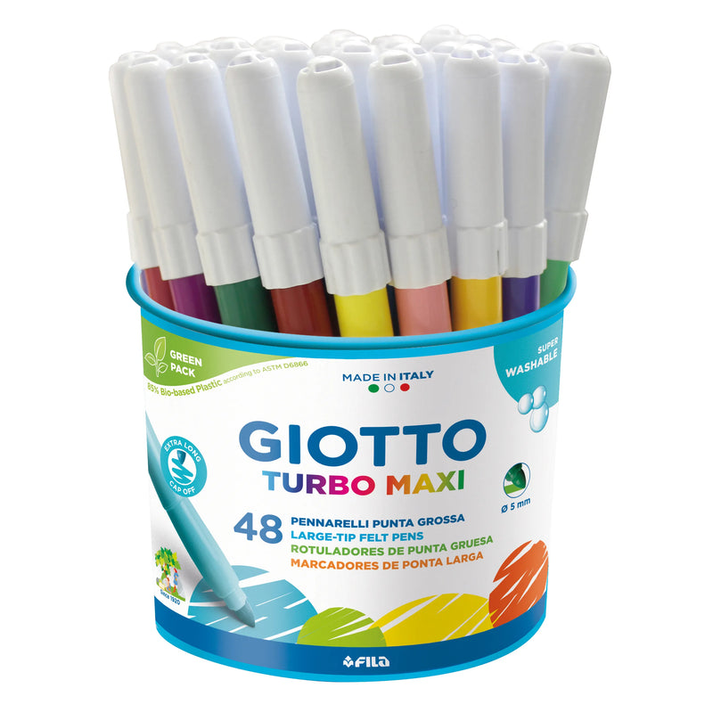 Giotto Turbo Maxi Markers Assorted Pot of 48