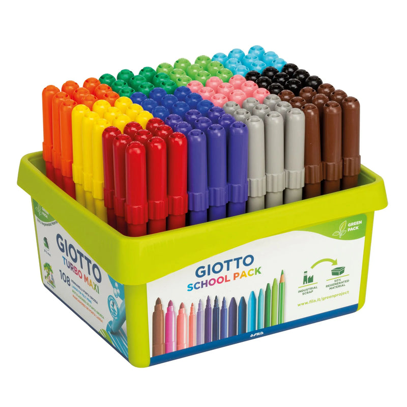 Giotto Turbo Maxi Markers Schoolpack of 108