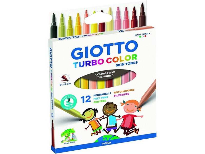 Giotto Skin Tone Felt Pens Pack of 12