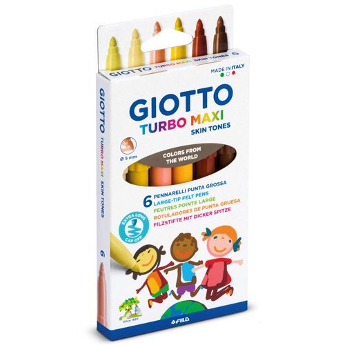 Giotto Turbo Maxi Skin Tone Felt Pens Pack of 6