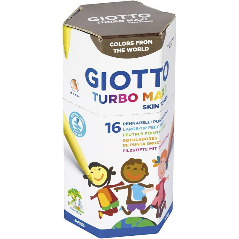 Giotto Turbo Maxo Skin Tone Felt Pens Pot of 16