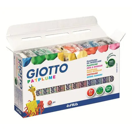 Giotto Patplume 150g Assorted Colours Soft Modelling Plasticine Set of 12