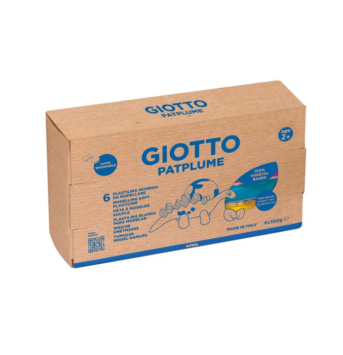 Giotto Patplume 350g Primary Colours Soft Modelling Plasticine Set of 6