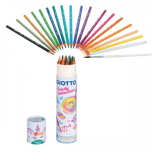 Giotto Aquarell Candy Collection Watercolour Coloured Pencils Set of 18