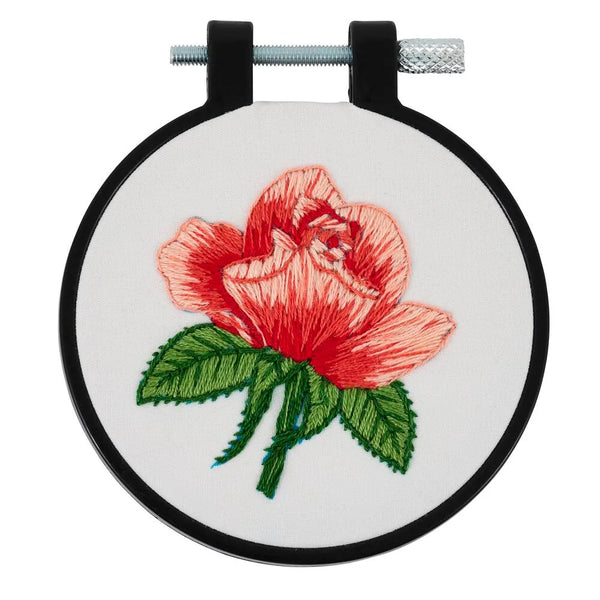 Bucilla 3" Blooming Rose Stamped Embroidery Kit