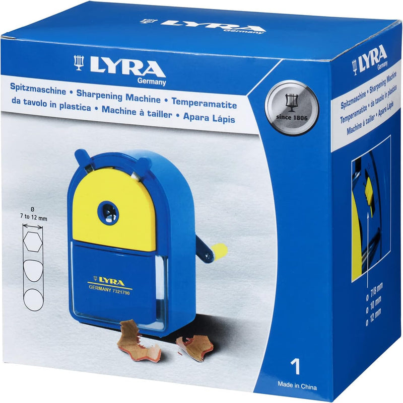 Lyra Desk Blue/yellow Round Pencil Sharpener