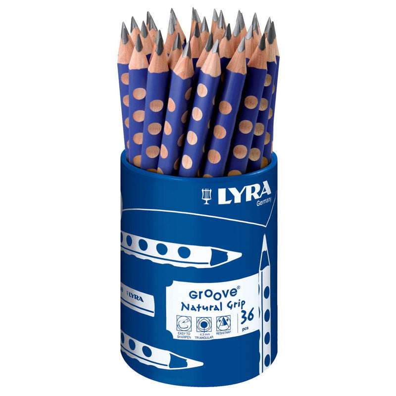 Lyra Groove Graphite B Blue Lacquered Pencils Pot of 36