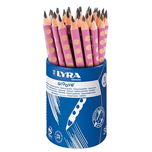 Lyra Groove Graphite B Pink Lacquered Pencils Pot of 36