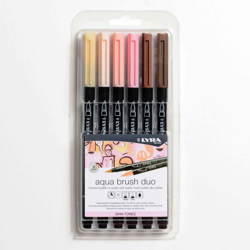 Lyra Skin Tones Aqua Dual Brush Markers Pack of 6