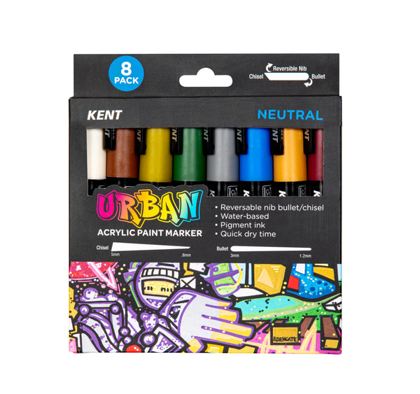 Kent Urban 6MM Nib Neutral Paint Marker Pack of 8