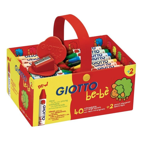 Giotto Be-Be Large Wax Crayons School Pack of 40