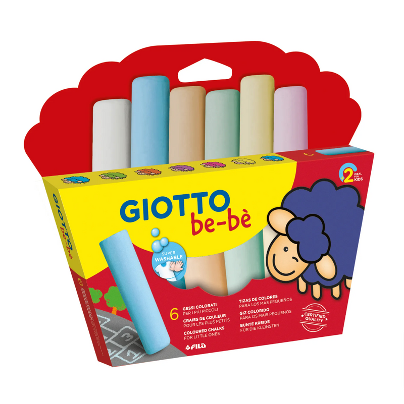 Giotto Be-Be Super Coloured Chalks Set of 6