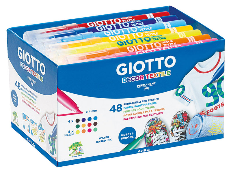 Giotto Décor Textile Markers Schoolpack of 48