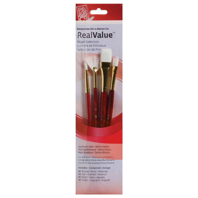 Princeton Real Value Synthetic White Taklon 9120 Brushes Set Of 4