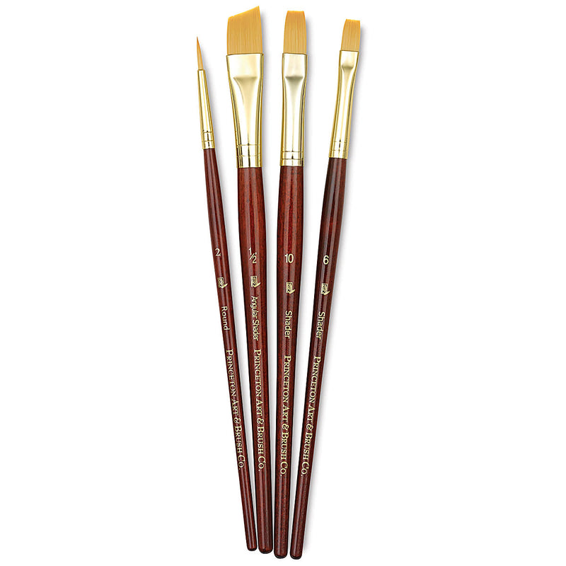 Princeton Real Value Synthetic Golden Taklon 9123 Brushes Set of 4