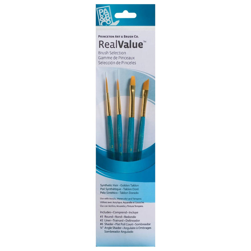 Princeton Real Value Synthetic Golden Taklon 9173 Brushes Set of 4