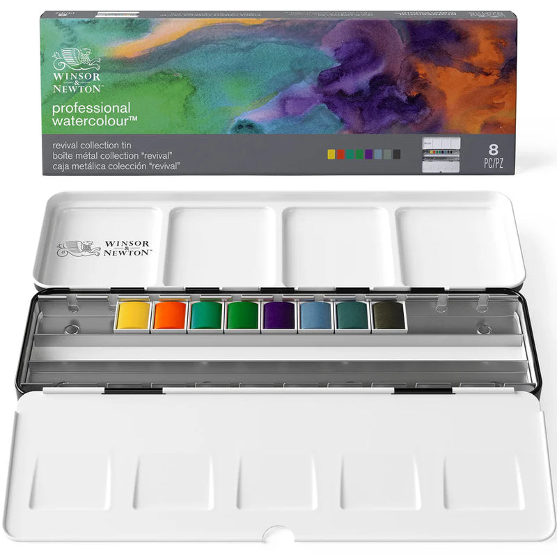 Winsor & Newton Professional Watercolour Revival Collection Half Pan Set of 8