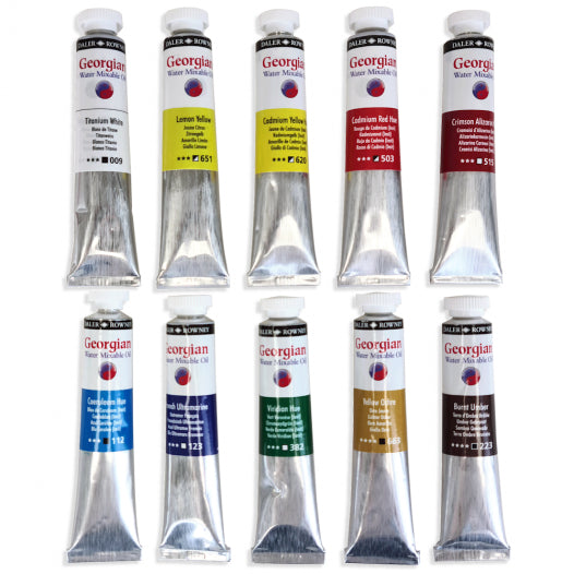 Daler Rowney Georgian Watermixable Oil Introduction Paint Set 10x20ml