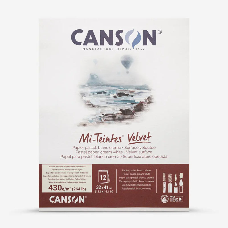 Canson Mi-Teintes Velvet 430gsm Cream White Pastel Pads