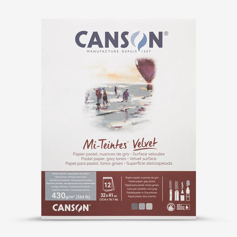 Canson Mi-Teintes Velvet 430gsm Grey Tones Pastel Pads