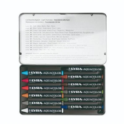 Lyra Aquacolor Water-Soluble Wax Pastels Set of 12