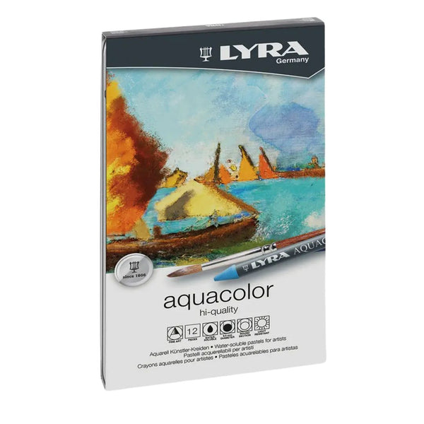 Lyra Aquacolor Water-Soluble Wax Pastels Set of 12