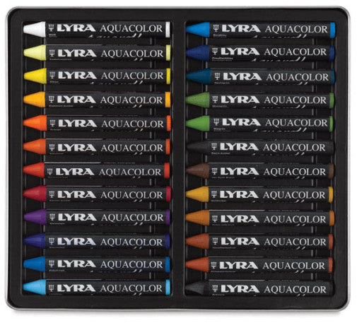 Lyra Aquacolor Water-Soluble Wax Pastels Set of 24