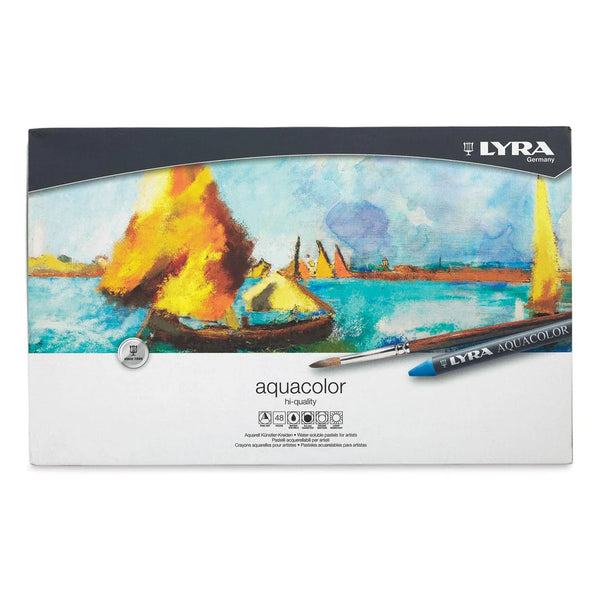 Lyra Aquacolor Water-Soluble Wax Pastels Set of 48