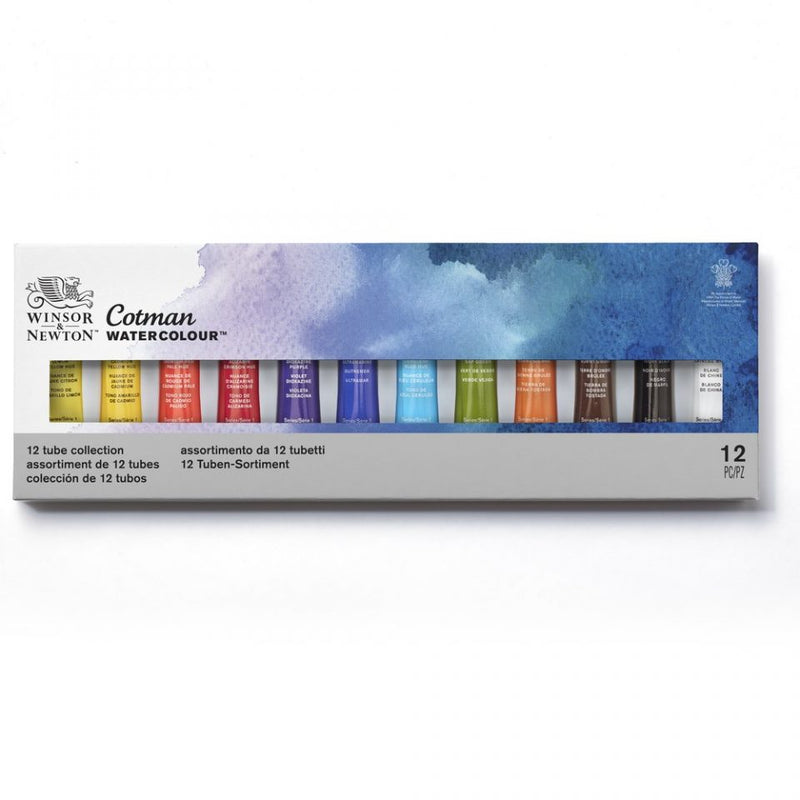 Winsor & Newton Cotman Watercolour 8ml Paint Set of 12