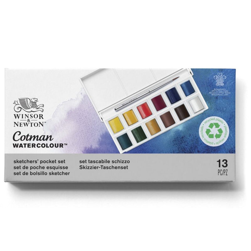 Winsor & Newton Cotman Watercolour Sketchers Pocket Box Of 12 Half Pan