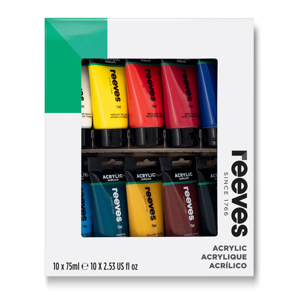 Reeves Acrylic Paint 75ml - Set Of 10