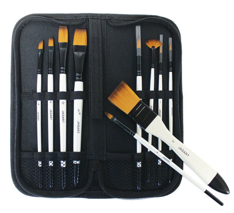 Jasart Brush Wallet Short Handle 10 Piece