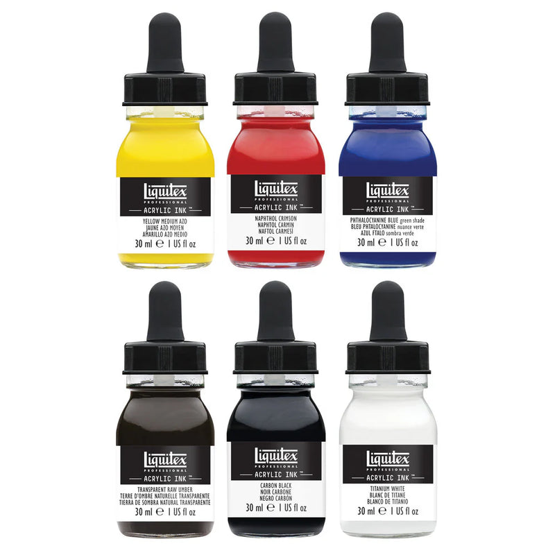 Liquitex 30ml Acrylic Inks Essential Set Of 6