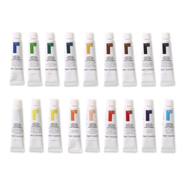 Reeves Artists' Acrylic Paint 10ml Set of 18