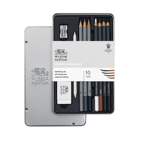 Winsor & Newton Studio Sketching Pencil Tin Set of 10