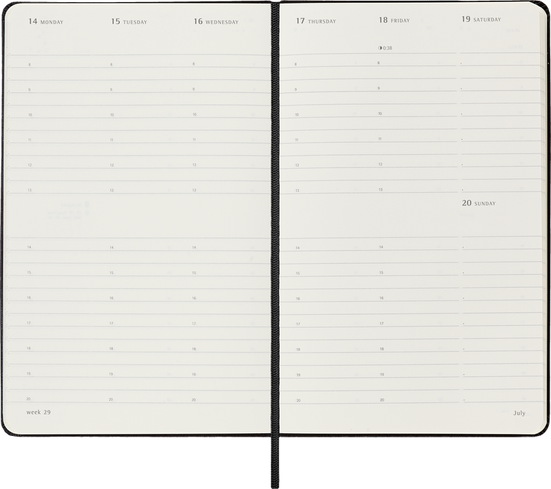 Moleskine 12 Month Weekly Vertical HC Large Black Diary