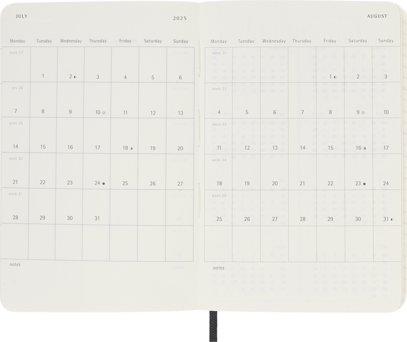 Moleskine 12 Month Weekly Horizontal SC Pocket Diaries