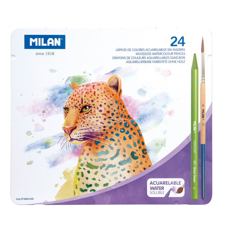 Milan Wood Free Water Soluble Coloured Pencils Set of 25