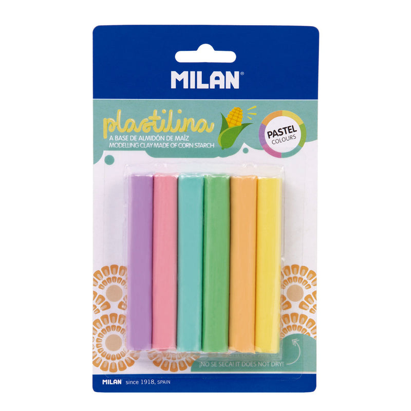 Milan Plastilina Pastel Modelling Clay Pack of 6 Colours