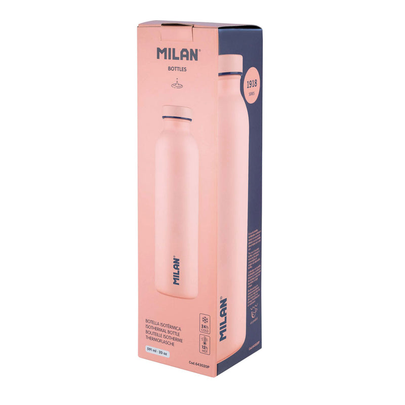 Milan 590ml 1918 Series Pink Stainless Steel Isothermal Bottle