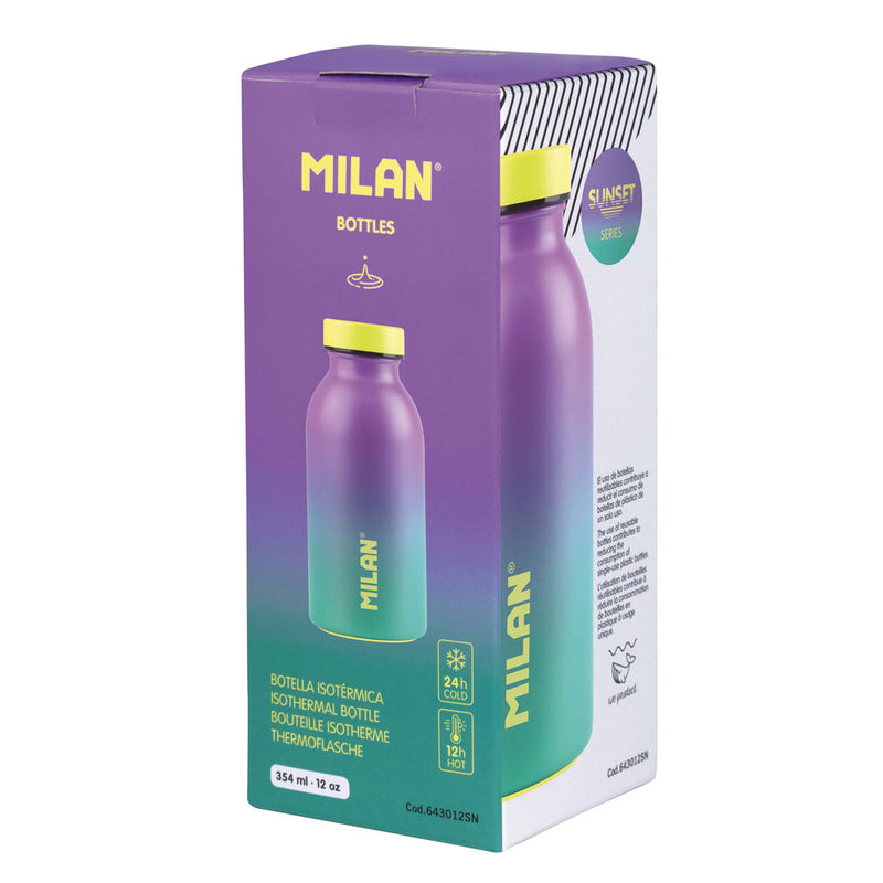 Milan 350ml Sunset Series Turquoise Stainless Steel Isothermal Bottle