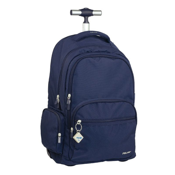 Milan 6 Zip 25L 1918 Series Navy Blue Wheeled Backpack