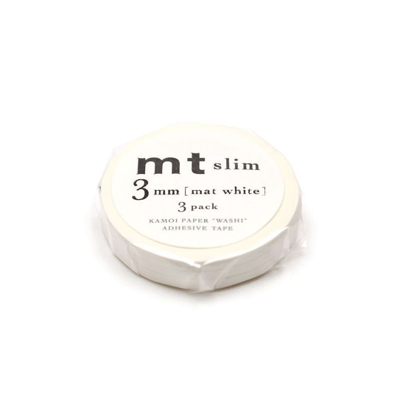 MT 3mm x 7m Matte White Washi Tape Set of 3