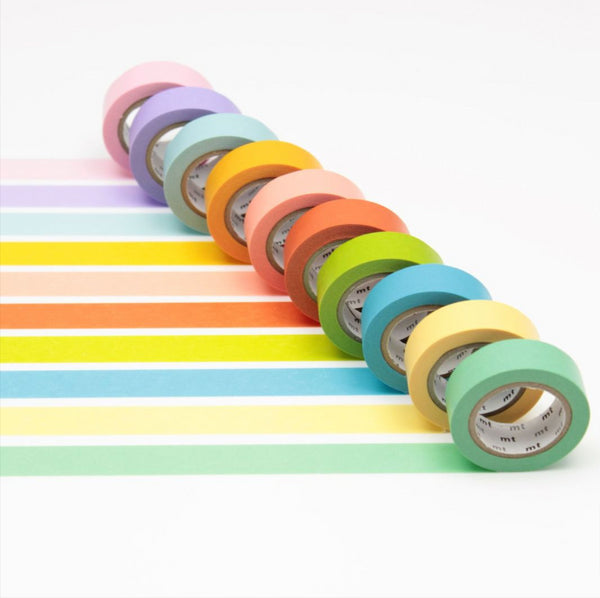 MT 15mm x 7m Pastel Colours Washi Tape Set of 10