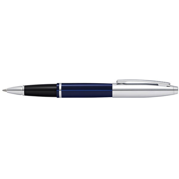 Cross Calais Chrome and Blue Lacquer Medium Nib Rollerball Pen